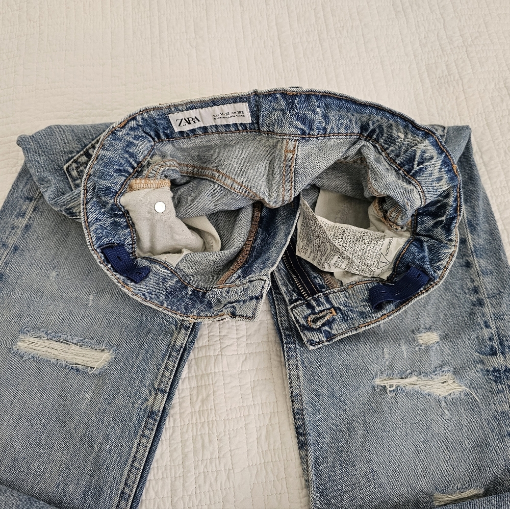Zara Girls Denim Ripped Jeans - Picture 10 of 14